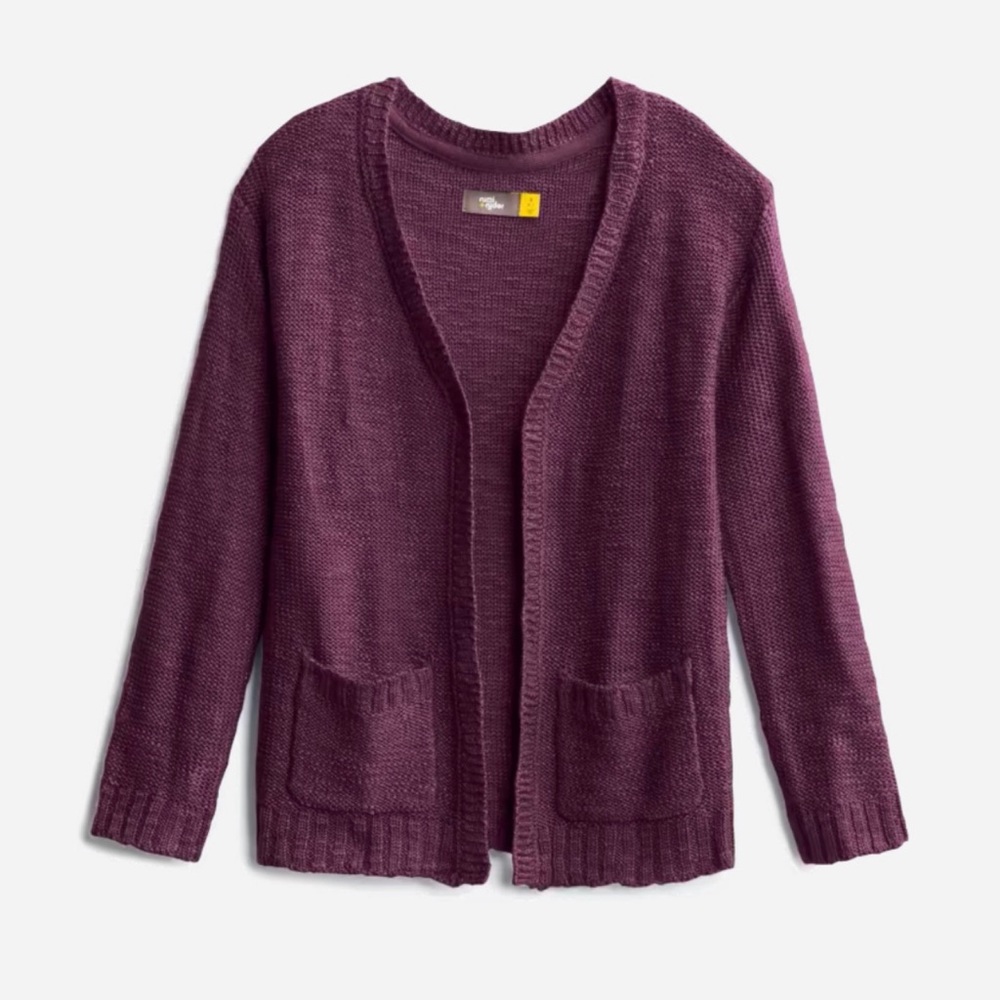 Girls Rumi & Ryder Stitch Fix Red Purple Pocket Cardigan Size Small
